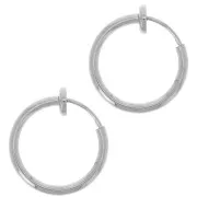 Mini créoles clips - Pour oreilles non percées 15 mm - Acier inox 304L x2