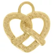 Breloque bretzel 20x18 mm - Acier inoxydable 304L Doré x1