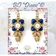 Perles en verre Samos® par Puca® 7x5 mm - Royal Blue Metallic Mat x10g