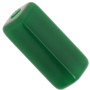 Perles tube rectangle 20x8 mm en résine opaque - Vert emeraude x4