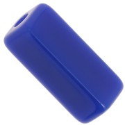 Perles tube rectangle 20x8 mm en résine opaque - Bleu dur x4