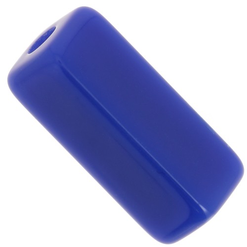 Perles tube rectangle 20x8 mm en résine opaque - Bleu dur x4