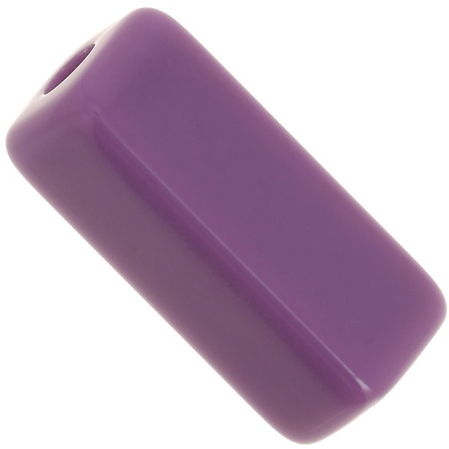 Perles tube rectangle 20x8 mm en résine opaque - Mauve foncé x4