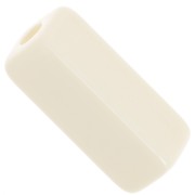 Perles tube rectangle 20x8 mm en résine opaque - Ecru x4