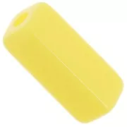 Perles tube rectangle 20x8 mm en résine opaque - Jaune soleil x4