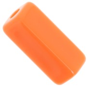 Perles tube rectangle 20x8 mm en résine opaque - Orange x4