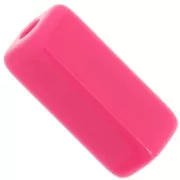 Perles tube rectangle 20x8 mm en résine opaque - Rose bonbon x4
