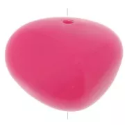Perles nuggets en résine opaque 12x15 mm - Rose bonbon x6