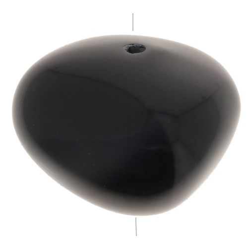 Perles nuggets en résine opaque 12x15 mm - Noir x6