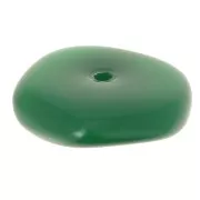 Perles rondelles irrégulières 13 mm en résine opaque - Vert emeraude x6