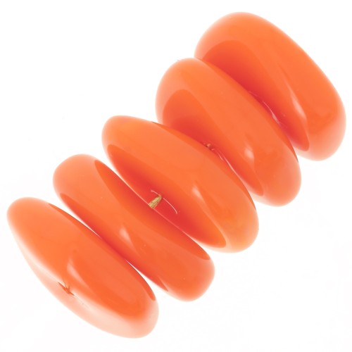 Perles rondelles irrégulières 13 mm en résine opaque - Orange x6