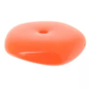 Perles rondelles irrégulières 13 mm en résine opaque - Orange x6