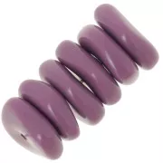Perles rondelles irrégulières 13 mm en résine opaque - Mauve foncé x6
