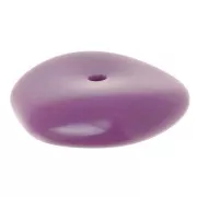 Perles rondelles irrégulières 13 mm en résine opaque - Mauve foncé x6