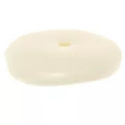 Perles rondelles irrégulières 13 mm en résine opaque - Ecru x6