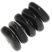 Perles rondelles irrégulières 13 mm en résine opaque - Noir x6