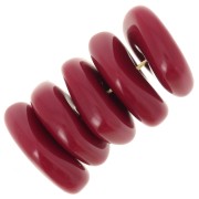 Perles rondelles irrégulières 13 mm en résine opaque - Rouge carmin x6