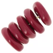 Perles rondelles irrégulières 13 mm en résine opaque - Rouge carmin x6