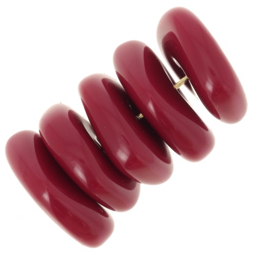 Perles rondelles irrégulières 13 mm en résine opaque - Rouge carmin x6