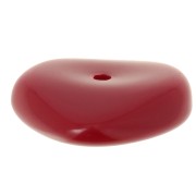 Perles rondelles irrégulières 13 mm en résine opaque - Rouge carmin x6