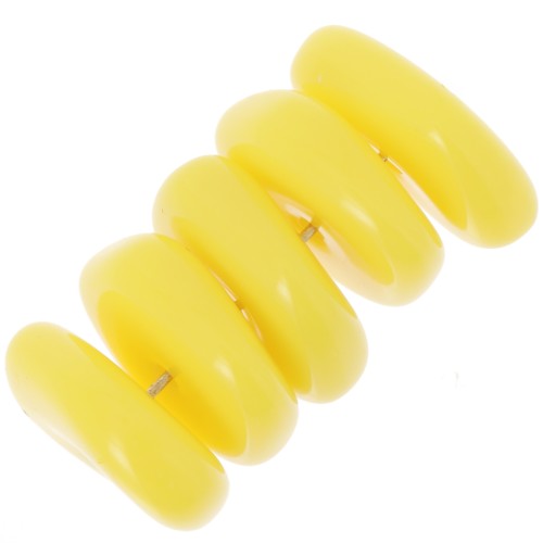 Perles rondelles irrégulières 13 mm en résine opaque - Jaune soleil x6