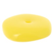 Perles rondelles irrégulières 13 mm en résine opaque - Jaune soleil x6