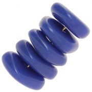 Perles rondelles irrégulières 13 mm en résine opaque - Bleu dur x6