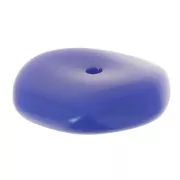 Perles rondelles irrégulières 13 mm en résine opaque - Bleu dur x6