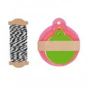 Assortiment d'étiquettes rondes avec fil Mix Fluo x30