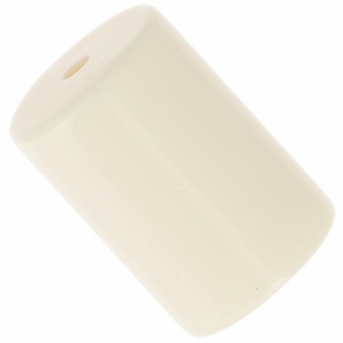 Perles tube cylindrique 13x9 mm en résine opaque - Ecru x6