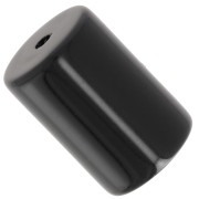 Perles tube cylindrique 13x9 mm en résine opaque - Noir x6