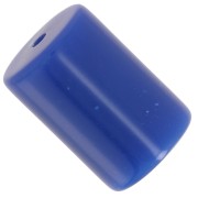 Perles tube cylindrique 13x9 mm en résine opaque - Bleu dur x6