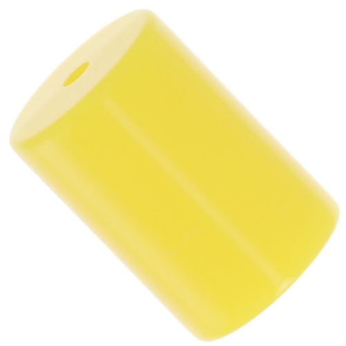 Perles tube cylindrique 13x9 mm en résine opaque - Jaune soleil x6