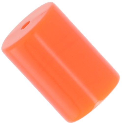 Perles tube cylindrique 13x9 mm en résine opaque - Orange x6