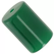 Perles tube cylindrique 13x9 mm en résine opaque - Vert emeraude x6