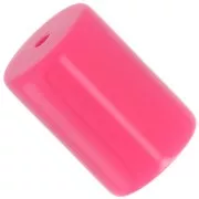 Perles tube cylindrique 13x9 mm en résine opaque - Rose bonbon x6
