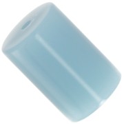 Perles tube cylindrique 13x9 mm en résine opaque - Bleu fumé x6