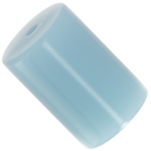 Perles tube cylindrique 13x9 mm en résine opaque - Bleu fumé x6