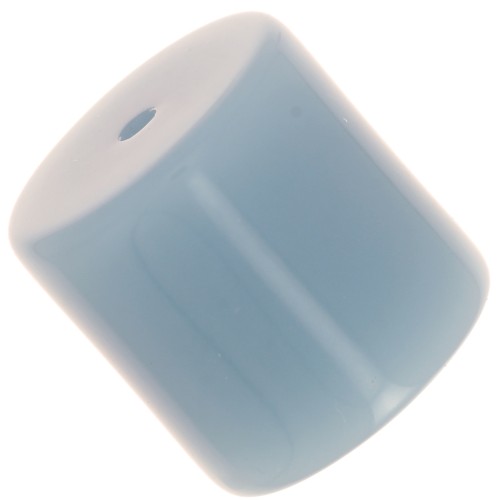 Perle tube cylindrique 14 mm en résine opaque - Bleu fumé x1