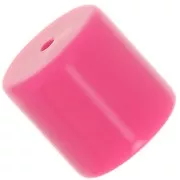 Rose - Perle tube cylindrique en résine opaque 14 mm - Rose bonbon x1 Perle tube cylindrique en résine opaque 14 mm - Rose bonbon x1