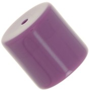 Perle tube cylindrique en résine opaque 14 mm - Mauve foncé x1