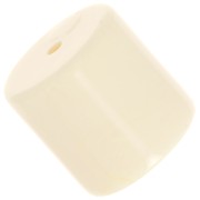 Perle tube cylindrique en résine opaque 14 mm - Ecru x1