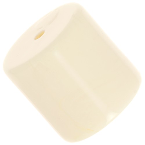 Perle tube cylindrique en résine opaque 14 mm - Ecru x1