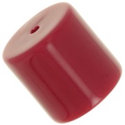 Perle tube cylindrique en résine opaque 14 mm - Rouge carmin x1|raw }}