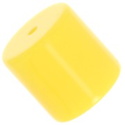 Perle tube cylindrique en résine opaque 14 mm - Jaune soleil x1