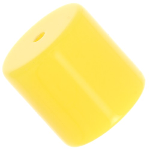 Perle tube cylindrique 14 mm en résine opaque - Jaune soleil x1