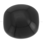 Perles plates - carré arrondi - en résine opaque 16 mm - Noir x5|raw }}