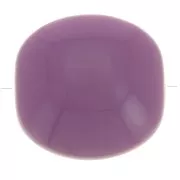 Perles plates - carré arrondi - en résine opaque 16 mm - Mauve foncé x5