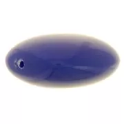 Perles plates - carré arrondi - en résine opaque 16 mm - Bleu dur x5