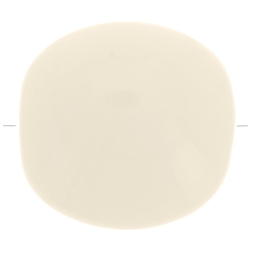 Perles plates - carré arrondi - en résine opaque 16 mm - Ecru x5